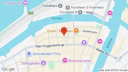 Rooms for rent i Trondheim Midtbyen - kort over placeringen