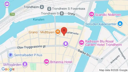 Apartments for rent i Trondheim Midtbyen - kort over placeringen