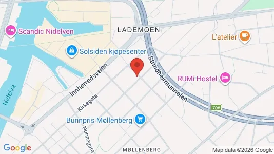 Apartments for rent i Trondheim Østbyen - kort over placeringen