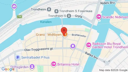 Rooms for rent i Trondheim Midtbyen - kort over placeringen