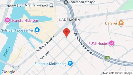 Apartments for rent i Trondheim Østbyen - kort over placeringen