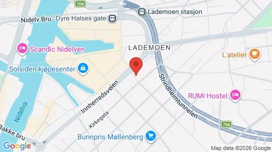 Apartments for rent i Trondheim Østbyen - kort over placeringen