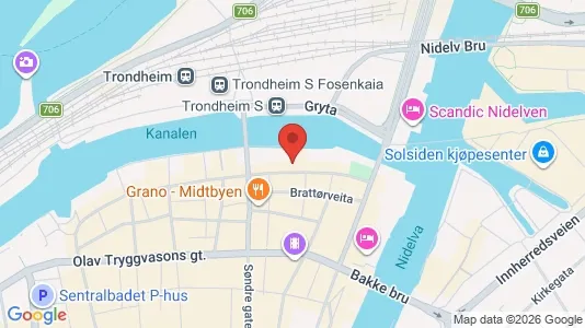 Apartments for rent i Trondheim Midtbyen - kort over placeringen
