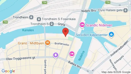 Apartments for rent i Trondheim Midtbyen - kort over placeringen