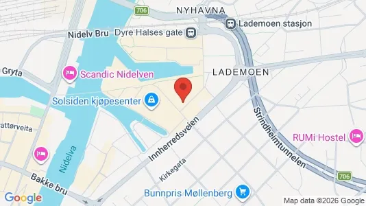 Apartments for rent i Trondheim Østbyen - kort over placeringen