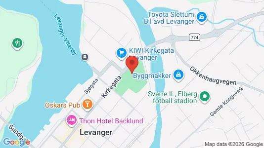 Rooms for rent i Levanger - kort over placeringen