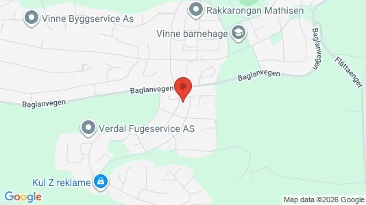 Rooms for rent i Verdal - kort over placeringen