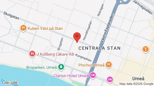 Rooms for rent i Umeå - kort over placeringen