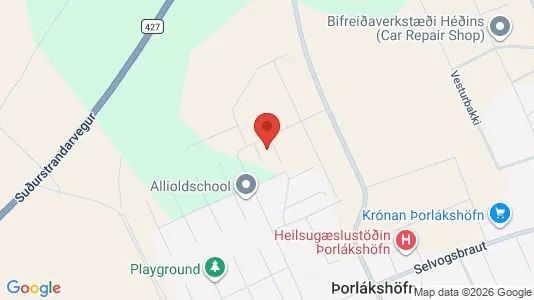 Apartments for rent i Þorlákshöfn - kort over placeringen