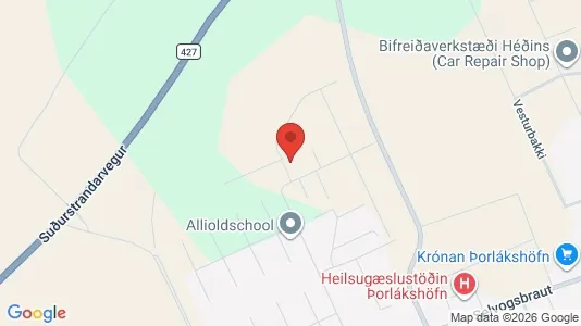 Apartments for rent i Þorlákshöfn - kort over placeringen