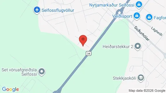 Apartments for rent i Selfoss - kort over placeringen