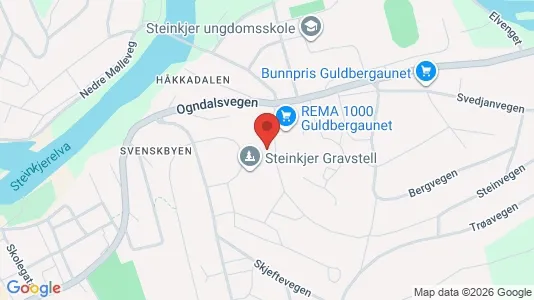 Rooms for rent i Steinkjer - kort over placeringen