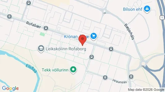 Apartments for rent i Reykjavík Árbær - kort over placeringen