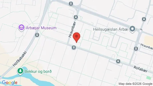 Apartments for rent i Reykjavík Árbær - kort over placeringen