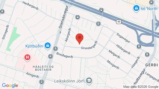 Apartments for rent i Reykjavík Háaleiti - kort over placeringen