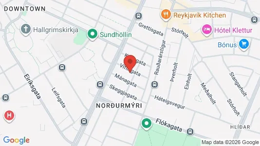 Apartments for rent i Reykjavík Hlíðar - kort over placeringen