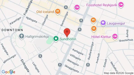 Apartments for rent i Reykjavík Miðborg - kort over placeringen