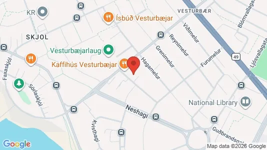 Apartments for rent i Reykjavík Vesturbær - kort over placeringen