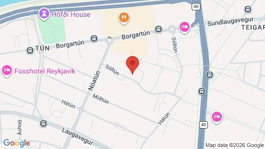 Apartments for rent i Reykjavík Hlíðar - kort over placeringen
