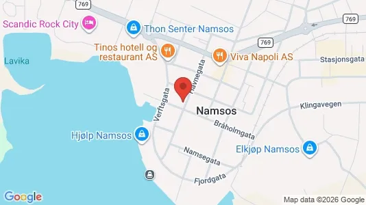 Apartments for rent i Namsos - kort over placeringen