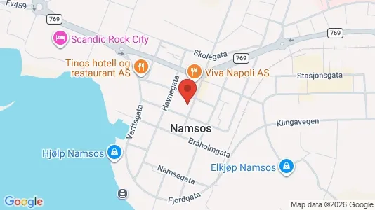 Rooms for rent i Namsos - kort over placeringen
