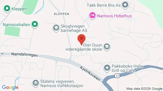 Rooms for rent i Namsos - kort over placeringen