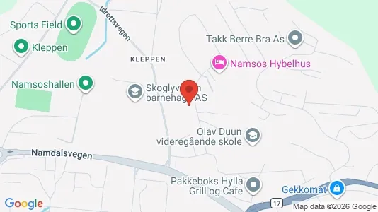 Rooms for rent i Namsos - kort over placeringen