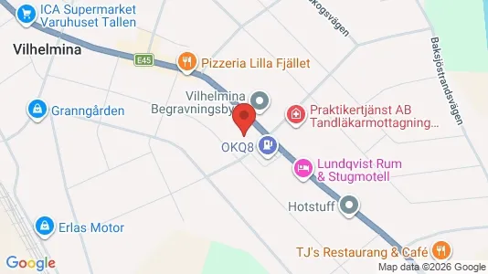 Apartments for rent i Vilhelmina - kort over placeringen