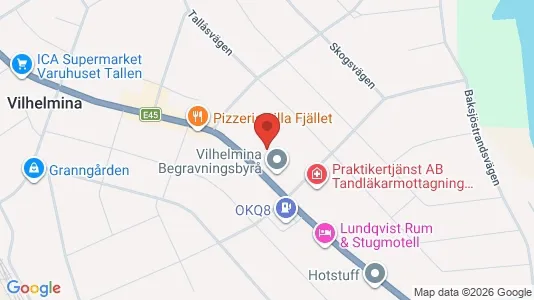 Apartments for rent i Vilhelmina - kort over placeringen