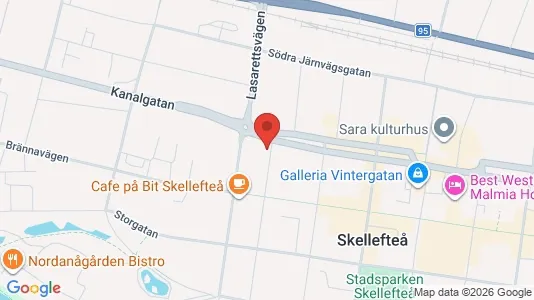 Apartments for rent i Skellefteå - kort over placeringen