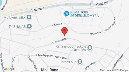 Rooms for rent i Rana - kort over placeringen