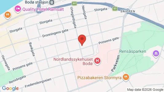 Apartments for rent i Bodø - kort over placeringen