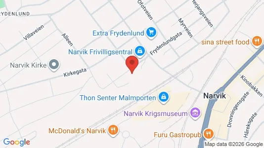 Apartments for rent i Narvik - kort over placeringen