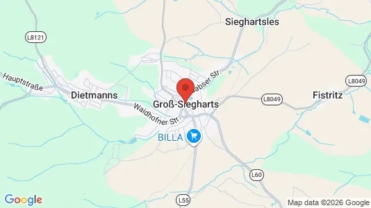 Rooms for rent i Groß-Siegharts - kort over placeringen