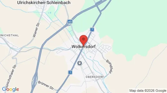 Apartments for rent i Wolkersdorf im Weinviertel - kort over placeringen
