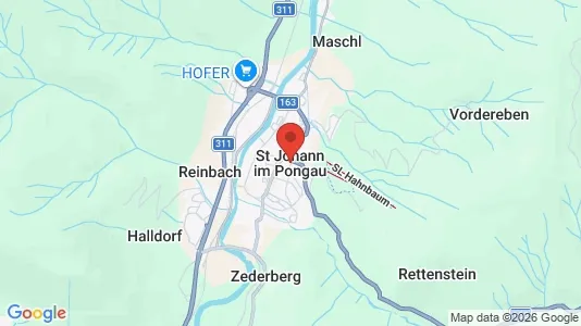 Apartments for rent i Sankt Johann im Pongau - kort over placeringen