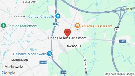 Houses for rent i Chapelle-lez-Herlaimont - kort over placeringen