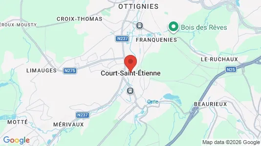 Houses for rent i Court-Saint-Étienne - kort over placeringen