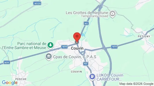 Houses for rent i Couvin - kort over placeringen