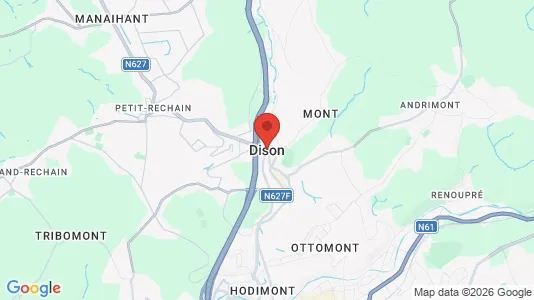 Apartments for rent i Dison - kort over placeringen