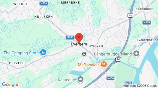 Houses for rent i Evergem - kort over placeringen