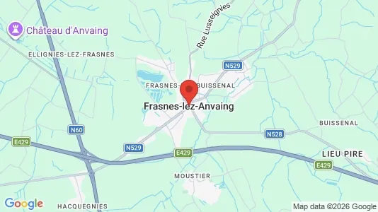 Houses for rent i Frasnes-lez-Anvaing - kort over placeringen