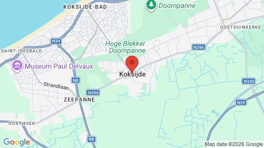 Houses for rent i Koksijde - kort over placeringen