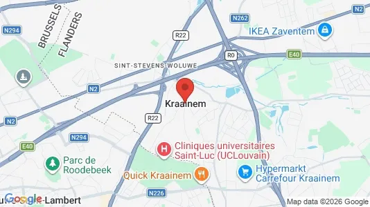 Houses for rent i Kraainem - kort over placeringen