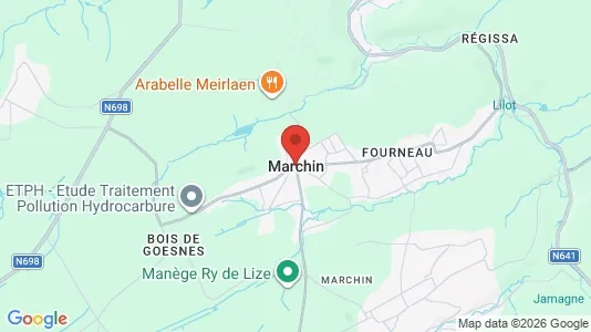 Apartments for rent i Marchin - kort over placeringen