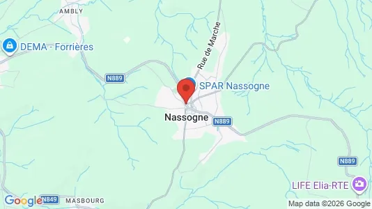Houses for rent i Nassogne - kort over placeringen