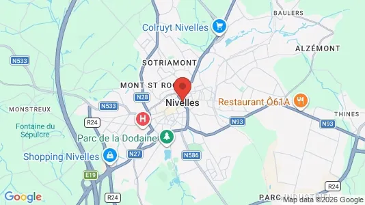 Apartments for rent i Nijvel - kort over placeringen