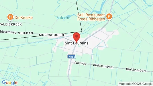 Houses for rent i Sint-Laureins - kort over placeringen