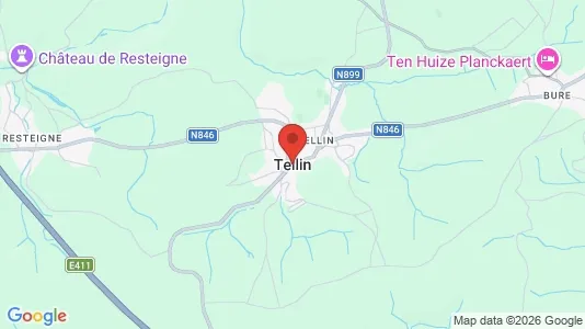 Houses for rent i Tellin - kort over placeringen