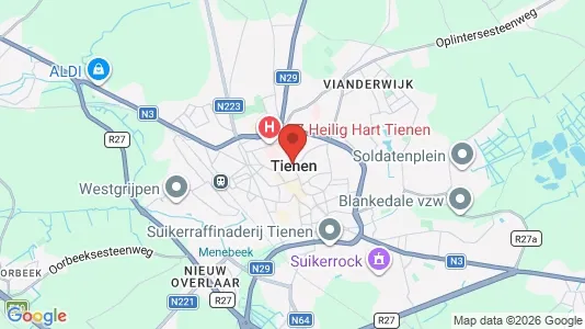 Apartments for rent i Tienen - kort over placeringen